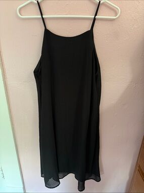Tacera Black Midi Slip Dress with Thin Straps Size Small